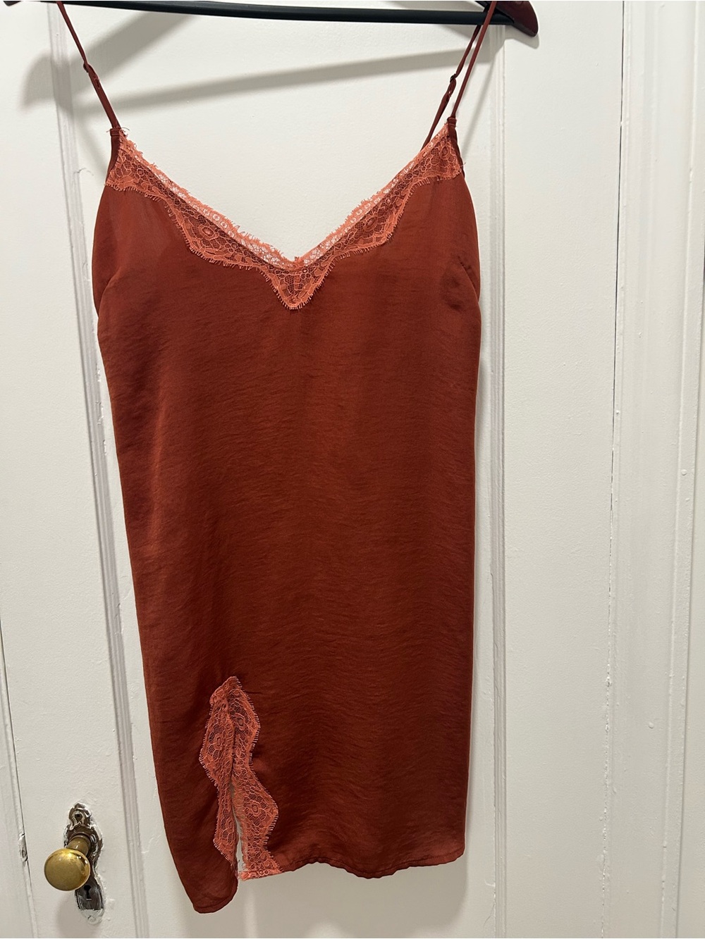 O'Neill Rust Lace-Trim Slip Chemise